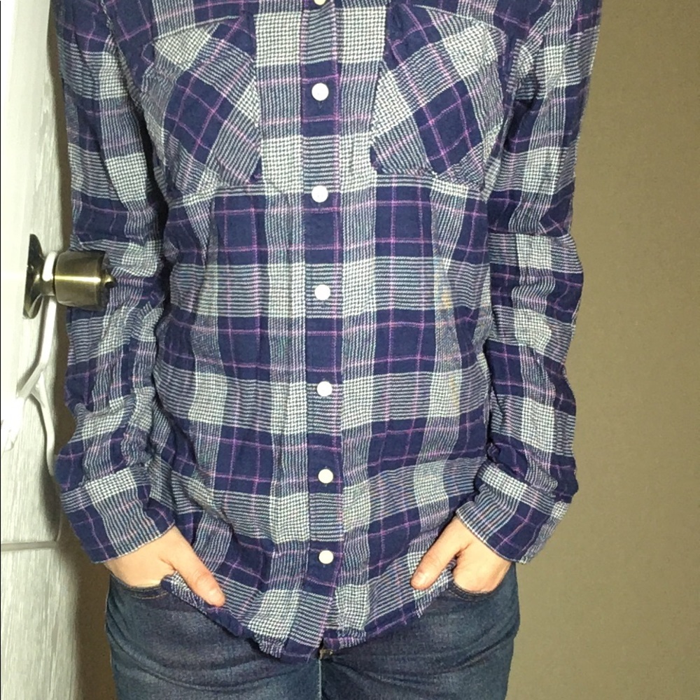 Comfy Plaid Button-Up